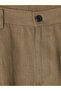 Brown Loose Fit Linen Men's Shorts - 6