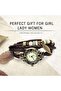 Women Quartz Fashion Weave Wrap Around Leather Bracelet Wrist Watch - 2