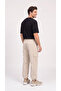 Men's Beige Cargo Pocket Thin Parachute Fabric Trousers, Comfortable Fit Baggy with Adjustable Leg Clips - 7