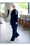 Women's Striped Long Sleeve Relaxed Fit Two-Piece Set Model 546 - 2