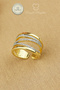 Steel Ring - Adjustable Steel Asymmetric Zircon Stone Ring, Non-Tarnish, Non-Fade - 4
