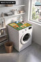 Clothes Dryer Top Organizer Mat Liquid-Proof Cover Retro Laundry Garden - 2