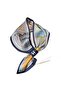 Premium Horse Patterned Satin Twilly Scarf |   Women's Neck, Hair and Bag Accessory - 2