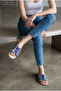 Women's Flat Slippers Blue Daily Beaded New Season M502 - 2