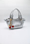 Women's Silver Knot Detailed Crossbody Hand and Shoulder Bag with Cherry Charm Accessory - 3