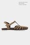 Arman Rome Beige Suede Leather Suede Buckle Detail Short Heeled Women's Sandals - 2