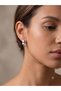 Ice Crystal Triangle Stone Lightning Hoop Earrings - 2