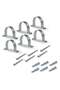 U Clamps Fastener Hanger Pipe Clamps Clip with Screw and Plug, for Conduit Pipe Fixing Bracket and Support Water Pipe and Gas Pipe–10 Pcs (1.1/2 Inch)