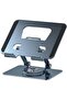 Flat Tablet Stand – Premium Aluminum Alloy Desktop Holder, 360° Rotatable, Foldable & Height Adjustable Stand with Cooling Design for Tablets & Smartphones