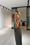 Slouchy Pants Blouse Khaki Tencel Set - 4