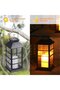 2 Pcs IP44 Waterproof Outdoor Solar Lanterns with Flameless LED Candle, Decorative Hanging Balcony & Garden Sconces - 2