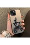 iPhone 14 Plus/15 Plus Compatible Motorcycle Rider Drawing with Helmet Printed Men's Style Phone Protective Case