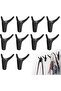 Bathroom wall-mounted coat hooks, 10 aluminum antler-shaped hooks, with clips on the back to hide screws, suitable for household clothing storage.
