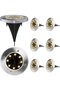 8 Pcs 8-LED Warm White Solar Ground Lights, IP65 Waterproof In-Ground Disk Lamps for Driveway, Patio, Path & Lawn Landscape