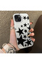 iPhone 13/14 Compatible High-Quality Flat Print Black Star Pattern Cool Silicone Phone Case