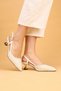 Women's Short Heeled Straw Embroidered Evening Dress Shoes Heeled Shoes - 3