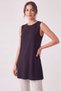 Women's Four Seasons Crew Neck Sleeveless Viscose Short Tunic Black - 2