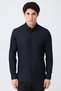 Slim Fit Siyah Düz Gömlek