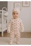 Heart Printed Jumpsuit, Beanie and Gloves Set