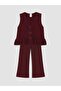 Floral Buttoned Girls' Knitwear Set (W6)