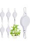 6-Piece Retractable Plant Stand with Wheels (white), height adjustable heavy-duty hanging plant holder.