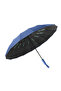 Compact folding umbrella with 16 ribs - black - 2