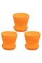 Decorative plastic planters, 5.5-inch planters, 3-pack PP pots, with drainage holes and trays, suitable for indoor plants and flowers (orange).