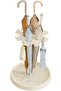 Umbrella Stand Rack Organizer with 16 Hooks & Drip Tray for Walking Sticks