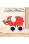 Elephant Pull Along Toy Push Walking Toy Educational Baby Toy for Kids 1-3 Years with String - 5