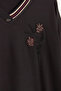 Plus Size Combed Cotton Blouse - Black - 2