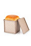 Two dough toast bread baking molds with lids