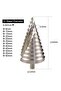 6-60mm High-Speed Steel Spiral Tapered Step Drill Bit (12 steps, round shank). - 2