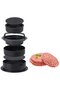 1-Piece 3-in-1 Hamburger Press - Burger Patty Mold - Bacon Press - Suitable for Chives, Beef and Vegetables - Black - 3
