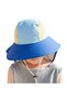 Summer sun hat for children and girls, wide-brimmed bucket hat with flap closure and mesh, suitable for beach fishing and hiking (dark blue). - 4