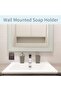 2-Pack Wall-Mounted Soap Dish with Lid, Waterproof & Dustproof No-Drill Transparent Self-Draining Storage Tray for Bathroom & Kitchen, White - 4