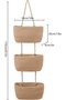 3-Tier Wall Organizer - Premium Linen Hanging Organizer - Cotton Rope - Spacious Storage Bag for Bedroom and Living Room - Yellow - 2