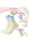 Girls' athletic socks - 5-pack, striped/heart pattern, UK sizes 1-4.5 - suitable for everyday wear - 3