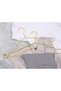 Gold metal clothes hangers - non-slip groove - 10 pieces - 5