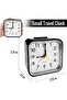 Small Analog Travel Alarm Clock, Battery-Powered Desktop Stand, Quiet Bedside Clock for Children's Bedroom, Bathroom, or Kitchen (White) - 2