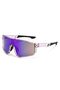 Unisex cycling sunglasses, UV400 photochromic polarized safety glasses, sports sunglasses (purple-transparent).