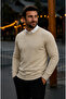 Men's Basic Winter Long Cream Sweater
