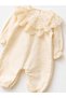 Lace Detailed Baby Girl Jumpsuit Hat Blanket Booties Set - 2
