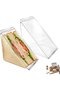 2-Pack Triangle Lunch Box, transparent bread box, reusable plastic container for picnic travel