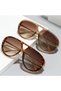 Men's Oversized Double Bridge Sunglasses Retro Sunglasses Women's Fashion Sunglasses UV400 Men's Style (Glossy Black Frame Orange Lens) C3 - 3