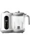Baby food blender, 400ml capacity, 4 functions: steaming, boiling, and timer, gray.