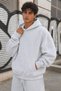 Unisex Oversize Sweatshirt Hoodie Unity Bloom Printed Gray Melange – Hooded, 3 Thread Raster Fleece - 6