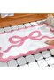 Pink Bow Bathroom Rug 60x90cm Wavy Bow Bath Mat Non-slip Cute Floral Rug Room Decoration Microfiber Absorbent Mat - 3