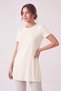 Women's Four Seasons Crew Neck Short Sleeve Viscose Short Tunic Ecru - 2
