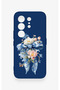 Tecno Camon 50 Pro 4g Compatible Blue Ribbon Flower Pattern Silicone Case - 2
