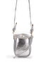 Knot Detailed Leather Mini Women's Crossbody Bag Retro Silver